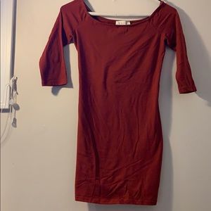 Burnt-Red body-con Dress